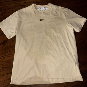 Off-White Beige Short Sleeve Tee